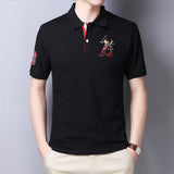 USPA Shirts Men's Cotton Short Sleeve T-shirt Polo Shirt Business Loose Lapel T-shirt