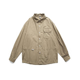 Men Shacket Long Sleeve Autumn Shirt Casual Shirt Loose Long Sleeve Lapel Shirt for Men