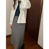 80's Leather Jacket Women's Fall Lapels Long Sleeve Solid Color Motorcycle Jacket