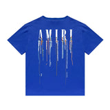 Amiri T Shirt Color Ink Splash Paint Colorful Casual Round Neck