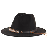 Fedora Hat Couple's Autumn and Winter Woolen Hat Flat Brim Jazz Top Hat