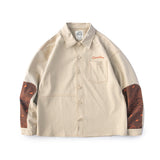 Men Shacket Long Sleeve Autumn Shirt Vintage Paisley Patchwork Retro Work Clothes Shirt Men's Long Sleeve Jacket Student Top