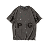 Men T Shirt Summer Casual Tops Men's Clothes Summer Wear Vintage Men's Shorts Casual Loose Letter Printed T-shirt