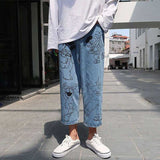 Anime Print Jeans Denim Pants Summer Retro Cartoon Student