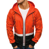 Two Tone Leather Jacket Men's Solid Color Casual Hooded Jacket Outdoor Mountaineering Clothing Coat