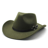 Wester Hats Men Women Woolen Top Hat Western Cowboy Gentleman Jazz Concave-Convex Top Felt Cap