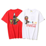 A Ape Print T Shirt Summer Cartoon Anime Print Plus Size Loose Short Sleeve T-shirt