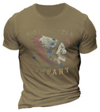 Man T Shirt round Neck Heat Transfer Patch Printed Loose Pullover