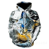 Fire and Ice Hoodie Print Loose