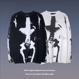 Men Fall Outfits Printed Worn Looking Washed-out Long Sleeve T-shirt Top