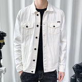 Jean Jacket Men Denim Jacket Coat Autumn and Winter Loose Casual Handsome Top Workwear Jacket Men's Trendy Spring Clothing