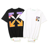 Summer Colorful Arrow Print Short-Sleeved T-Shirt Men'S And Women'S Hip Hop Oversize Loose Large Size Couple Wear