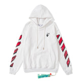 Autumn Winter Red Gradient Arrow Pattern Hooded Sweater For Men And Women