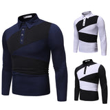 Men's Spring Tops Polo plus Size Retro Sports Long Sleeve Polo Shirt