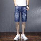Men Jean Shorts Denim Shorts Men's Summer Ripped Fashion Brand Fashionable Fifth Pants Men's Casual Pants