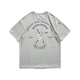 Varsity Jacket for Men Baseball Jackets Short-Sleeved T-shirt Men's Summer Printed Loose round Neck Pullover