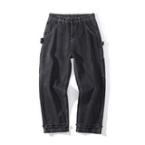 Mens Fall Fall Vintage Casual Loose Wide Leg Pants High Street Straight-Leg Ankle-Banded Pants