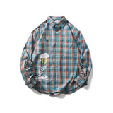 Men Shacket Long Sleeve Autumn Shirt Autumn Printed Loose Plaid Shirt