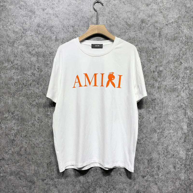 Amiri T Shirt Letter Inverted Rabbit Head Casual Round Neck