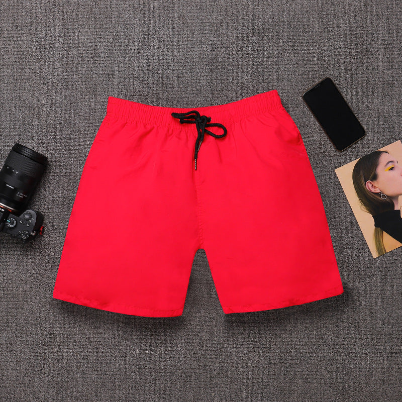 Mens Swim Trunks Summer Solid Color Youth Casual Shorts Trendy Beach Pants Men's Large Size