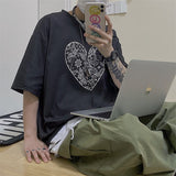 Harajuku Clothing for men Casual Shirts Printed plus Size Retro Sports Short Sleeve T-shirt