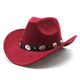 Wester Hats Ethnic Style Woolen Western Cowboy Top Hat Men Women Couples' Cap