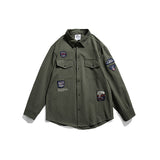 Men Shacket Long Sleeve Autumn Shirt Autumn Leisure Shirt Solid Color Retro Shirt for Men