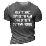 Man T Shirt round Neck Heat Transfer Patch Printed Loose