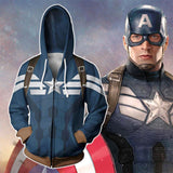 Captain America Hoodie Avengers Series 3D Printed Cardigan Sports Sweater