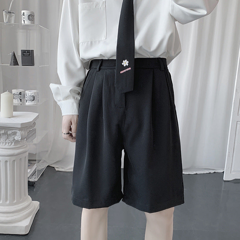 Men Bermuda Shorts Suit Shorts Men's Five-Point Student Versatile Solid Color Five-Point Pants