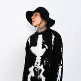Men Fall Outfits Printed Worn Looking Washed-out Long Sleeve T-shirt Top