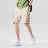 Mens Cargo Shorts plus Size Pure Cotton Workwear Shorts Men's Fifth Pants Summer Thin Track Pants Casual Pants Men's Beach Casual Pants