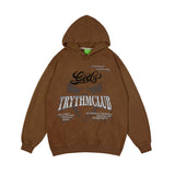 Men Fall Outfits Worn Looking Washed-out Printed Hoodie Oversize Niche Hoodie