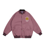 Mens Fall Outfits Retro Alphabet Printed Baseball Uniform Coat Loose Couple Casual Jacket