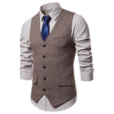 Tuxedo Vests Men Suit Vest Vest Men's Single Row Casual Vest Suit