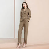 Women Pant Suit Uniform Designs Formal Style Office Lady Bussiness Attire Fashion Autumn Casual Suit Two-Piece Suit