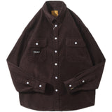 Men Shacket Long Sleeve Autumn Shirt Autumn Leisure Loose Fashion Retro Leisure Cargo Shirt