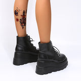 Coachella Ankle Boots Plus Size Punk Fashion Patent Leather Boots