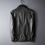Hand Painted Leather Jackets Autumn and Winter Leather Jacket Men Slim-Fit Zipper PU Leather Jacket