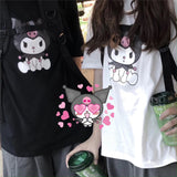 Kuromi Costume Summer Short Sleeve Printed Loose T-shirt Student Underwear Top