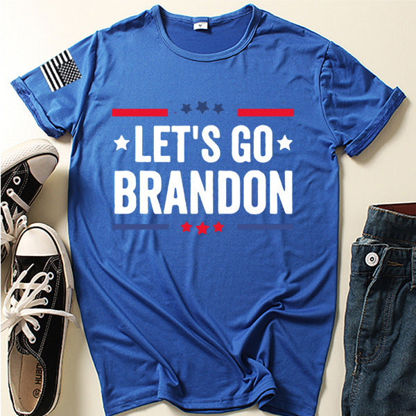 Let's Go Brandon T Shirt Lettered Casual Short Sleeve T-shirt