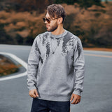 Men plus Size Sweater Autumn and Winter Bottoming Pullover Sweater Gray Thickened Warm Knitted Jacket