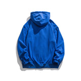 Men Fall Outfits Retro Hooded Coat Letter Flocking Embroidered Sports Sweater