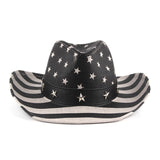 Fedora Hat Western Cowboy Style Fedora Hat Double-Layer Printing Straw Hat Bowler Hat