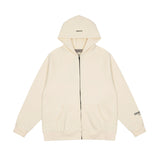 Fog Essentials Zipper Hoodie Autumn and Winter Double Line Adhesive Alphabet plus Velvet Zipper Sweater Coat for Men and Women