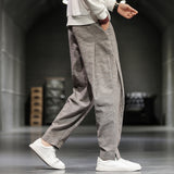 Linen Pants Straight Leg Pants Men's Large Size Spring and Summer Men's Loose Casual