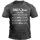Man T Shirt Black round Neck Loose Print