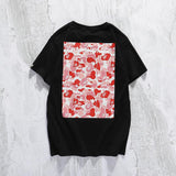 A Ape Print T Shirt Casual White Letter Crew Neck Summer Pullover Short Sleeve T-shirt