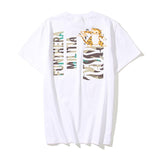 A Ape Print T Shirt Summer Zipper Printed Short Sleeve