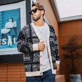 Men plus Size Sweater Autumn and Winter Cardigan Knitwear Coat Casual Street Color Sweater Coat